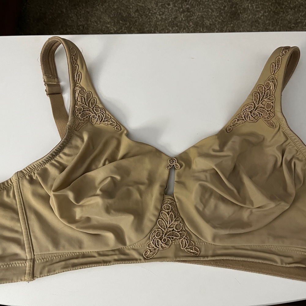 46D Fashion Bug Nude/Tan Full Coverage Unlined Bra with Lace Accents
